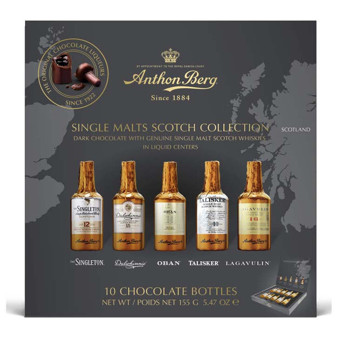 Anthon Berg - Chocolat Noir Scotch Whiskies Liqueur Bouteilles Remplies,  155g (5.5oz) - myPanier