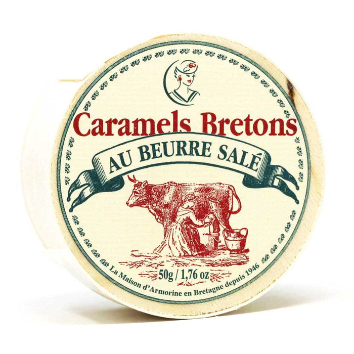 Maison Armorine - Soft Salted Caramel Candy, 50g Round Box - myPanier