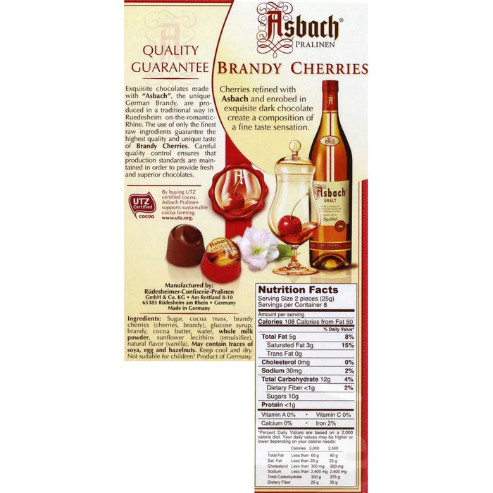 Asbach - Brandy Infused Chocolate Covered Cherries, 100g (3.5oz) - myPanier