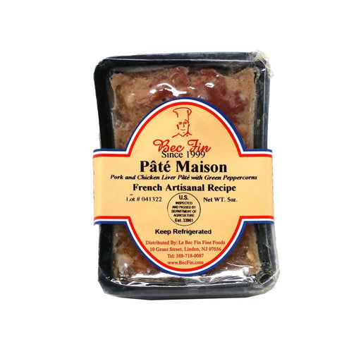 Le Bec Fin - Pork & Chicken Liver Pate with Green Peppercorn, 5oz (140g) - myPanier