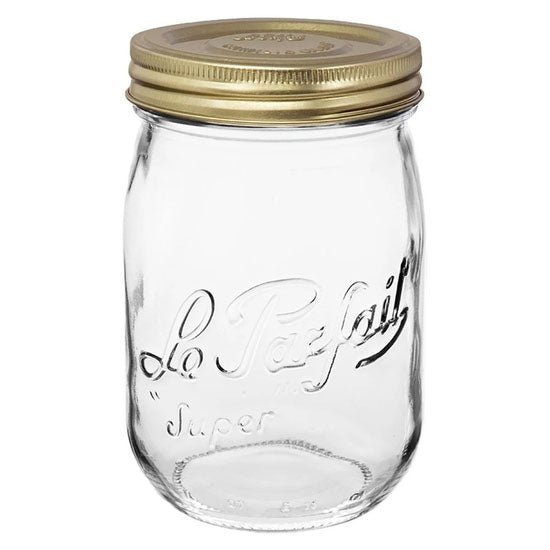 Le Parfait - Bulk Storage Glass Jar Screw Top with Gold Metal 2