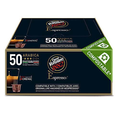 Caffe Vergnano - Arabica Espresso Coffee, 50 x 5g Capsules