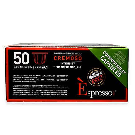 Caffe Vergnano - Cremoso Espresso Coffee, 50 x 5g Capsules - myPanier