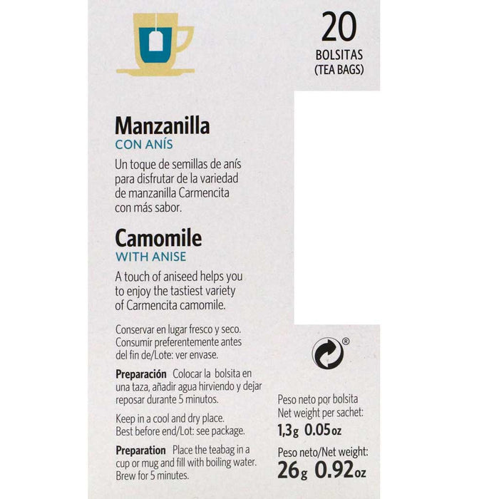 Carmencita - Chamomile with Anise Tea, 20 bags, 0.92oz (26g) - myPanier