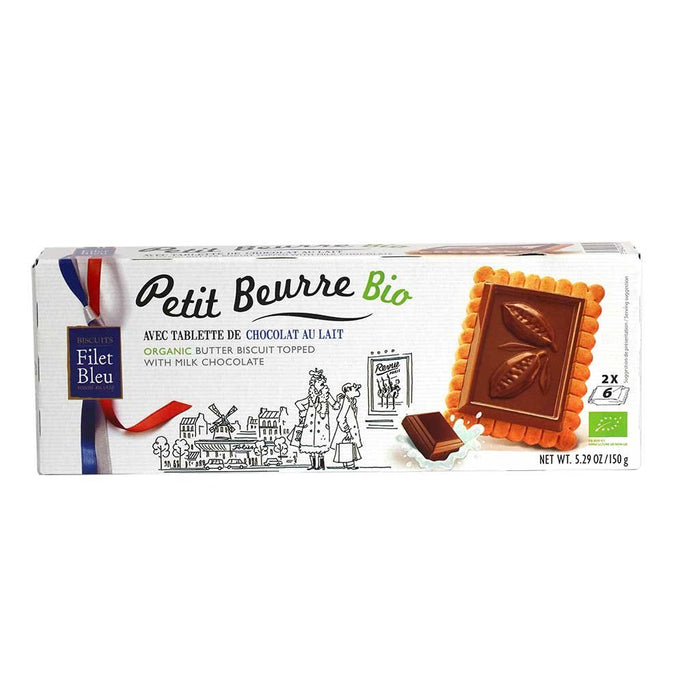 Filet Bleu - Petit Beurre Biscuits with Milk Chocolate, 150g (5.3oz) Box - myPanier