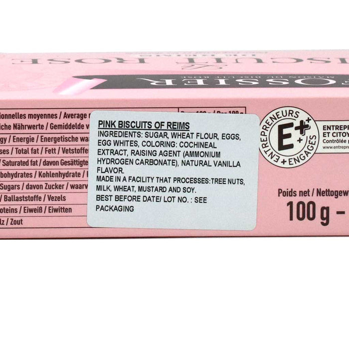 Fossier - French Pink Biscuits (Biscuits Roses de Reim), 100g (3.5oz) Box - myPanier
