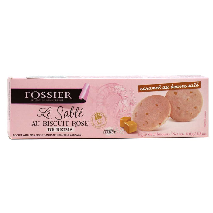 Fossier - Biscuits roses aux pépites de caramel, 110g (3.9oz)
