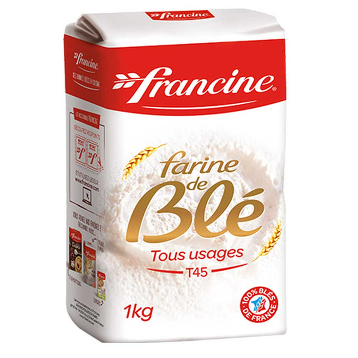 Francine - Farine de blé tout usage française T45, 1 kg (2,2 lb)