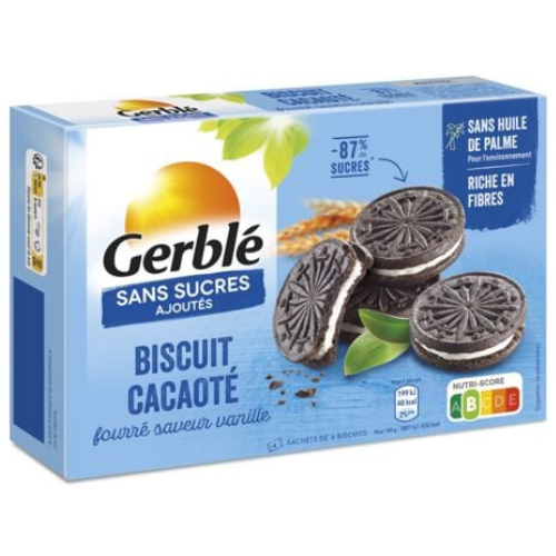 Gerblé - No Sugar Added Cocoa Filled Vanilla Cookie, 176g (6.3oz) - myPanier