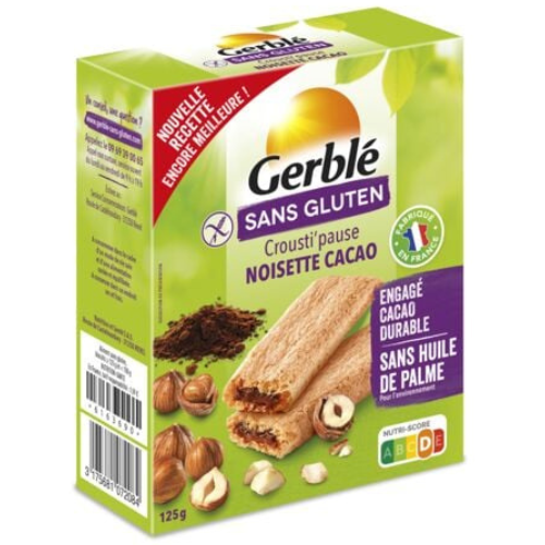 Gerble - Gluten Free Crousti'pause Hazelnut Cocoa Crunchy Cake, 125g (4.5oz)