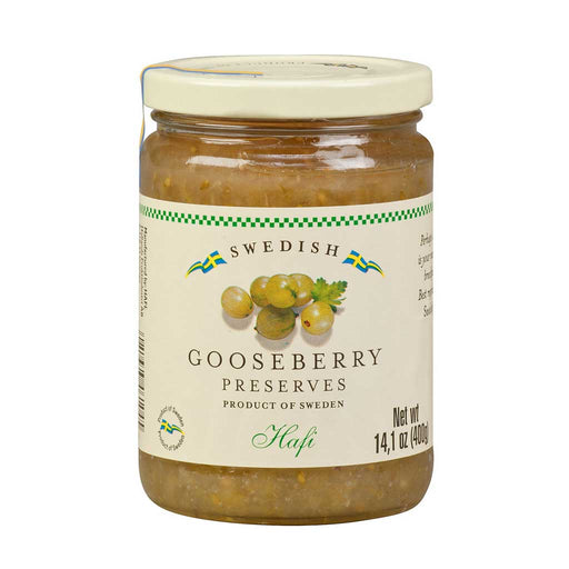 Hafi - Swedish Gooseberry Preserves, 14.1oz Jar - myPanier