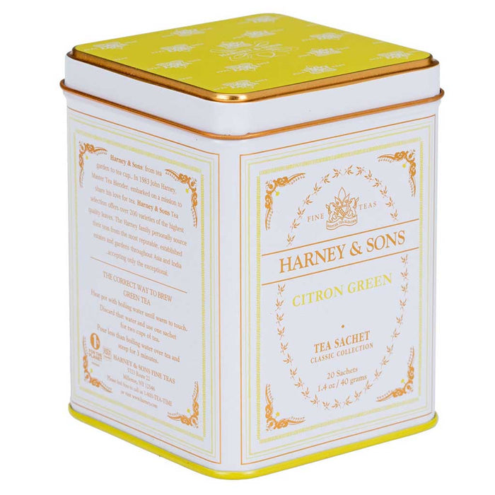 Harney & Sons - Citron Green Tea Sachets, 20ct Tin - myPanier