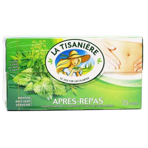 La Tisaniere - After Dinner Mint Herbal Tea - 25 Sachets, 37.5g (1.3oz) - myPanier
