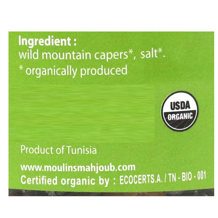 Moulins Mahjoub - Organic Small Wild Mountain Capers in Sea Salt, 100g (3.5oz) - myPanier