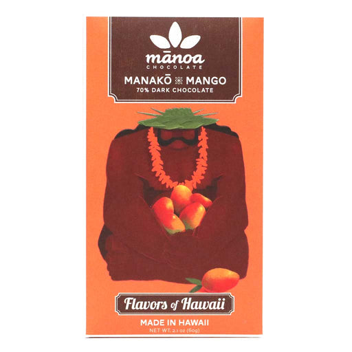 Manoa Hawaii - 70% Manako Mango Chocolate Bar, 2.1oz (60g) - myPanier
