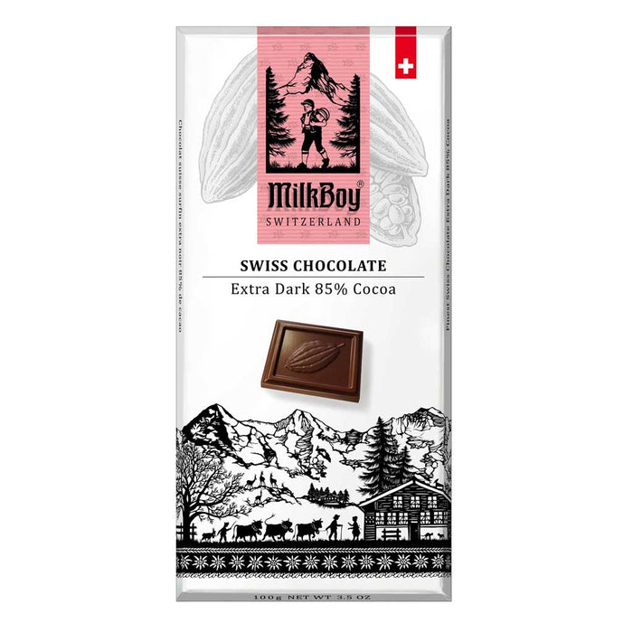 Milkboy - Swiss Chocolates Extra Dark Chocolate Bar 85% Cocoa, 3.5oz (100g) - myPanier