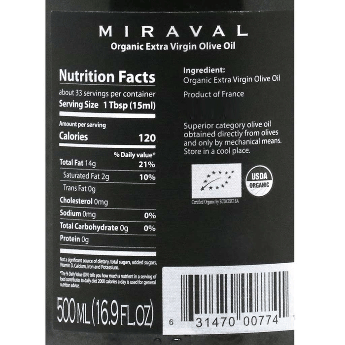Miraval - Organic Extra Virgin Olive Oil, 500ml (16.9oz) Crock - myPanier