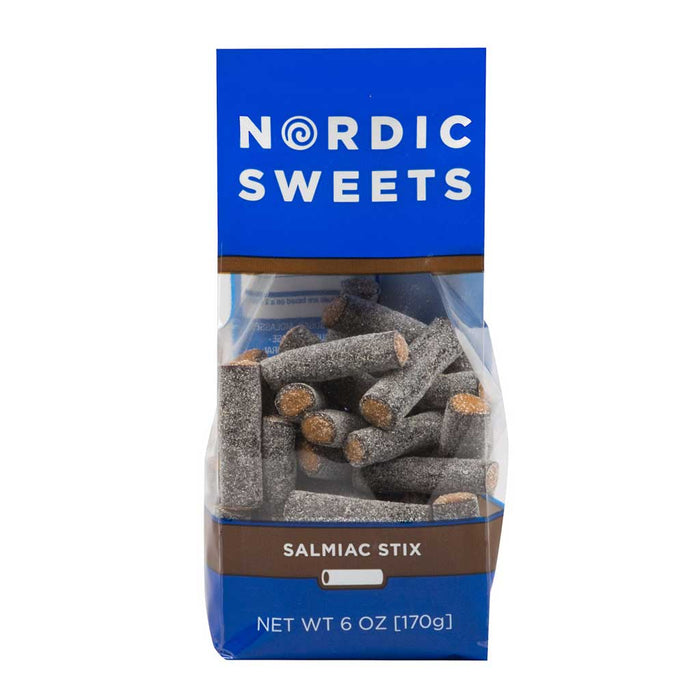 Nordic Sweets - Salty Licorice Salmiac Stix, 6oz (170g) Bag - myPanier