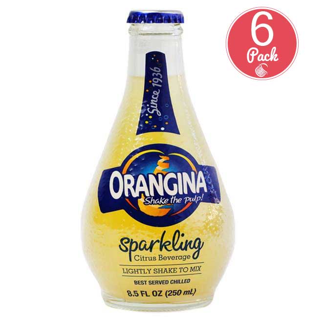 Orangina - Sparkling Citrus Drink, 8.5 fl oz Glass Bottle (6-Pack) - myPanier