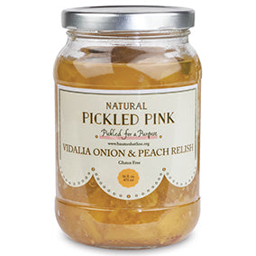 Pickled Pink Foods - All-Natural Vidalia Onion & Peach Relish, 16oz (455g) Jar - myPanier
