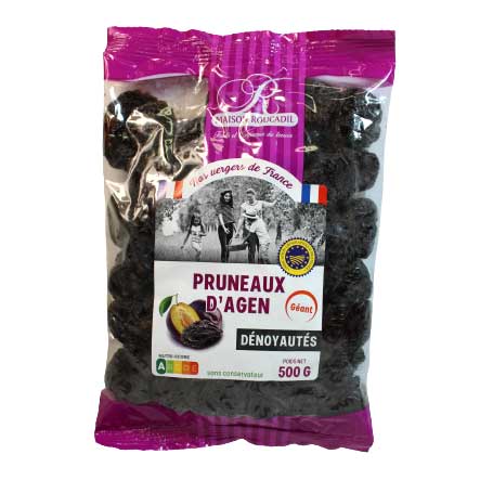 Maison Roucadil - Pitted Agen Prunes from France Giant Size, 500g Bag - myPanier