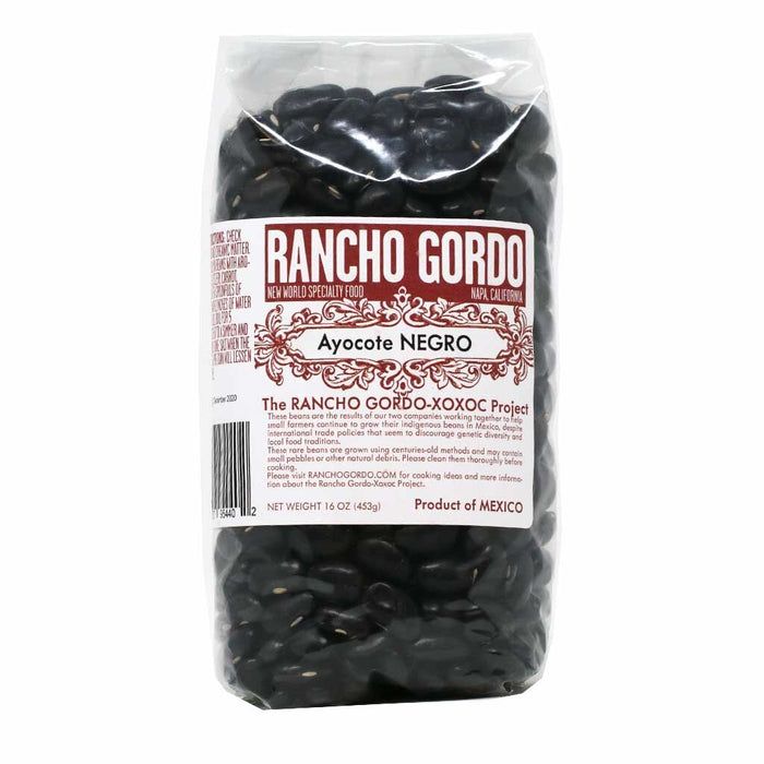 Rancho Gordo - Ayocote Negro Black Bean, 1lb - myPanier