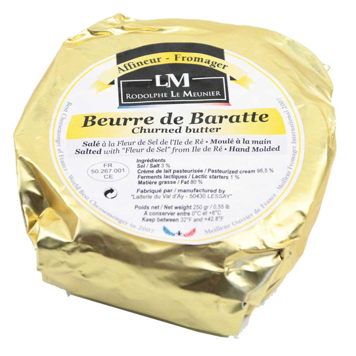 Rodolphe le Meunier's - Beurre de baratte salé (Beurre de Baratte Demi-Sel), 250 g (8,8 oz)