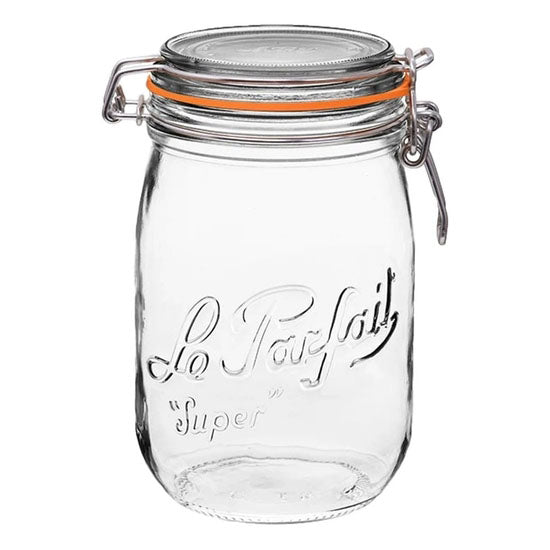 Le Parfait - Rounded French Glass Storage Jar with Airtight Rubber Seal, 1L - myPanier
