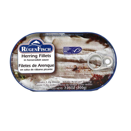 Rugen Fisch - Herring Fish Fillets in Horseradish Sauce, 7.1oz (200g) Tin - myPanier