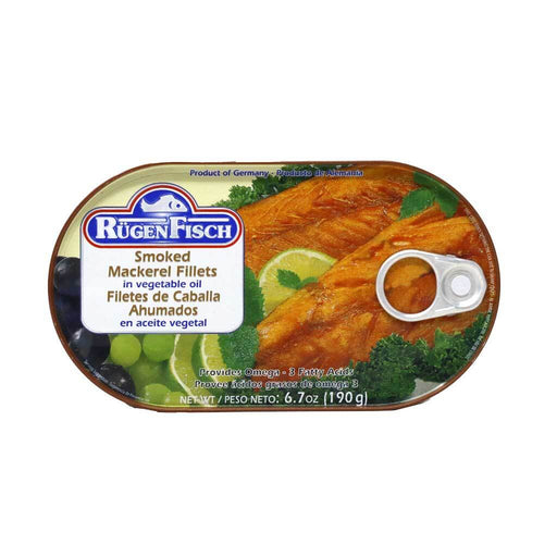 Rugen Fisch - Smoked Mackerel Fillets in Vegetable Oil , 6.7oz (190g) Tin - myPanier