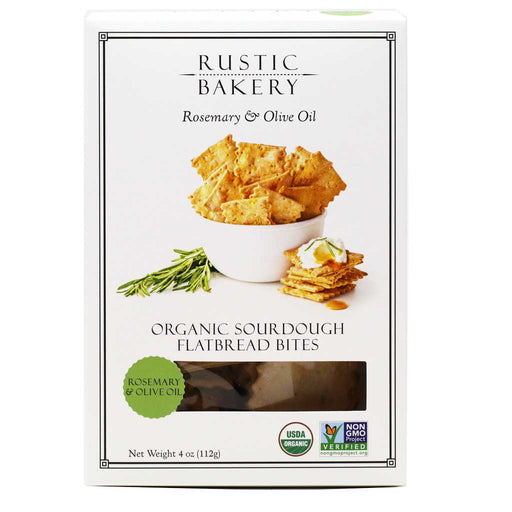 Rustic Bakery - Organic Sourdough Flatbread Bites, Rosemary & Olive Oil, 113g (4oz) - myPanier