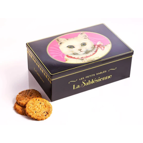 La Sablesienne - Metal Box “White Cat”, 250g (8.8oz) - myPanier