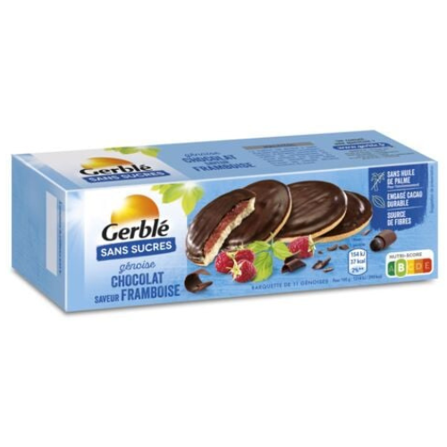 Gerblé - Sugar Free Genoise Chocolate Raspberry Cookie, 140g (5oz) - myPanier