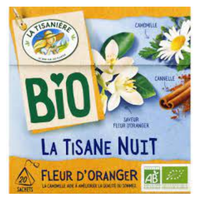 La Tisaniere - Organic Night Orange Blossom Tea 20 Sachets, 30g (1.1oz) - myPanier