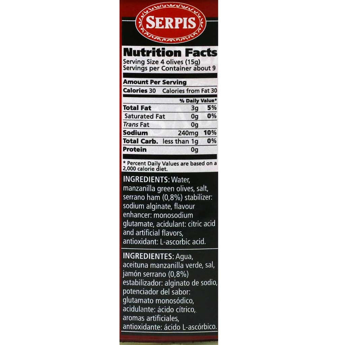 Serpis - Olives Stuffed with Serrano Ham, 130g (4.5oz) - myPanier