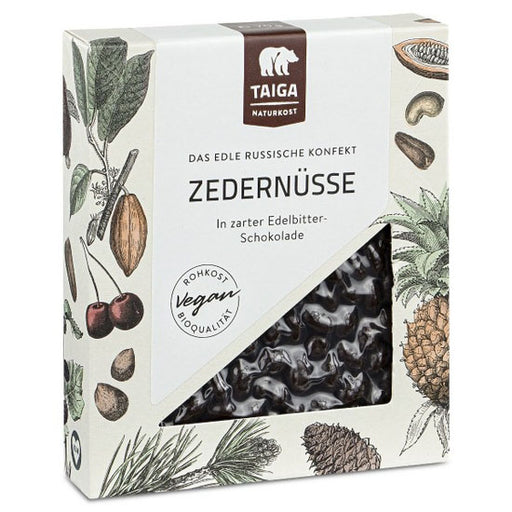 Taiga - Siberian Cedar Nuts Dark Chocolate, 70g (2.4oz) Box - myPanier