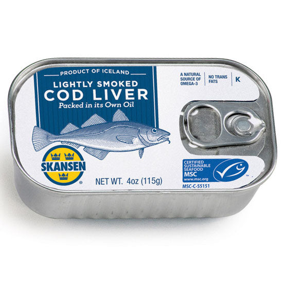 Skansen - Lightly Smoked Icelandic Cod Liver, 4oz (115g) Tin - myPanier