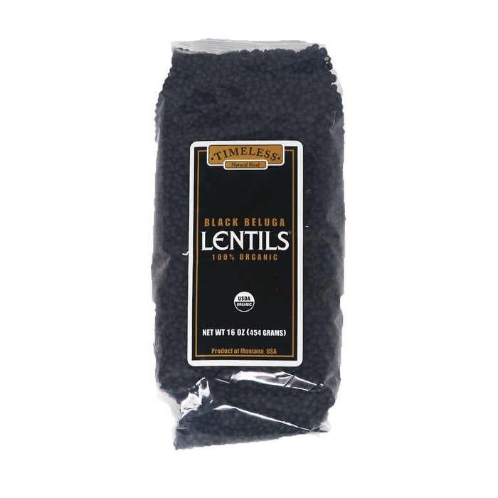Timeless Natural Food - Organic Black Beluga Lentils, 16oz (455g) - myPanier