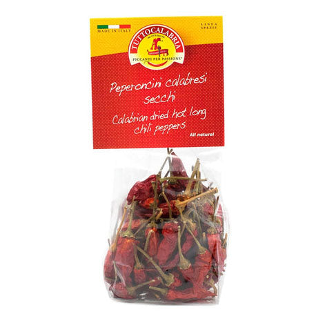 Tutto Calabria - Dried Hot Long Chili Peppers w/ Stems, 20g (0.7oz) - myPanier