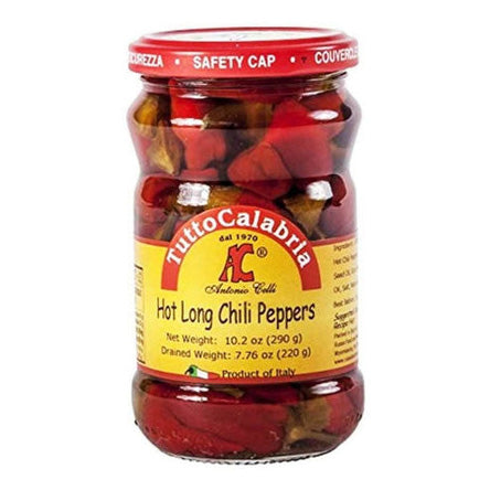 Tutto Calabria - Hot Long Chili Peppers In Olive Oil, 283g (10oz) Jar - myPanier