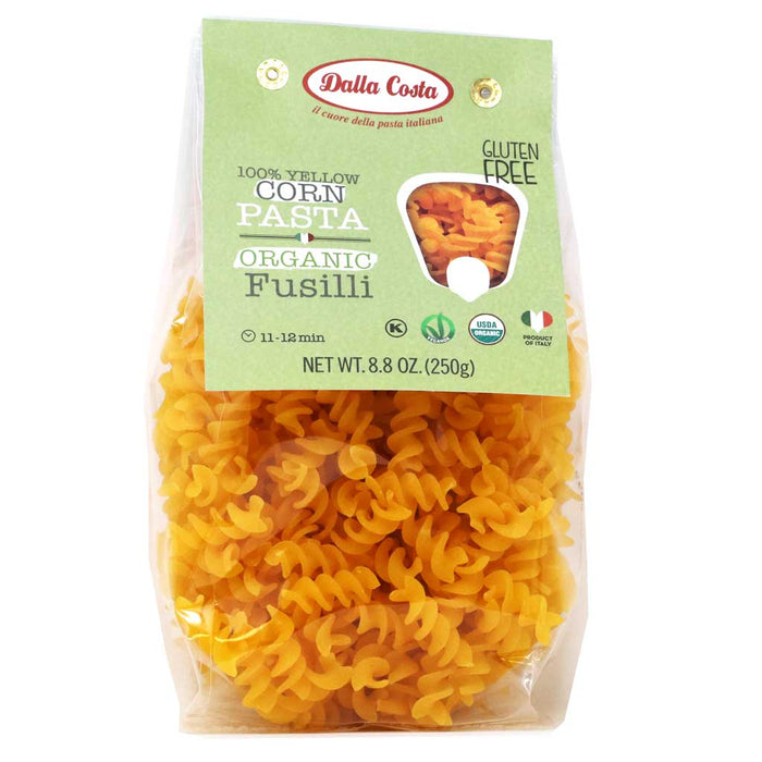 Dalla Costa - 100% Organic Yellow Corn Fusilli (Gluten-Free), 8.8oz (250g) - myPanier