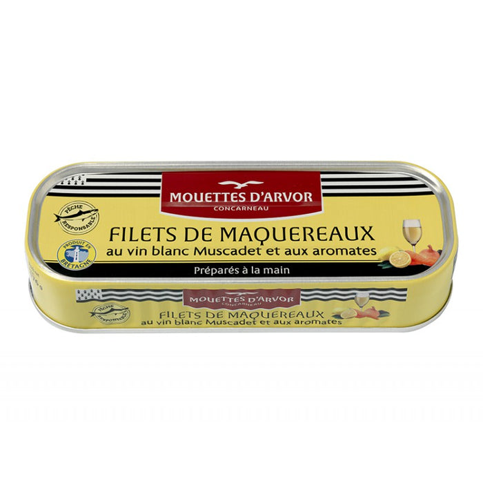 Mouettes d'Arvor - Mackerel Fillets in Muscadet Wine, 176g (6.3 oz) - myPanier