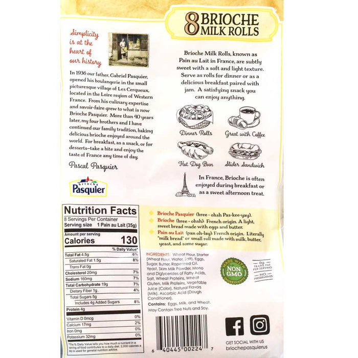 Brioche Pasquier - Authentic French Brioche Pain au Lait Sweet Milk Rolls, 9.9oz (280g) - myPanier
