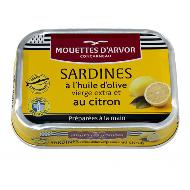 Mouettes d'Arvor - Sardines with Olive Oil and Lemon, 115g (4.1 oz) - myPanier