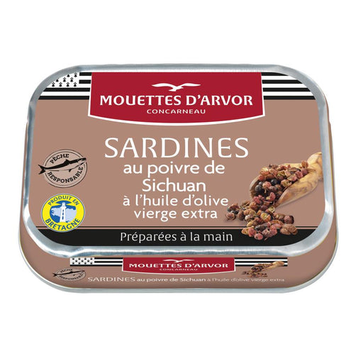 Mouettes d'Arvor - Sardines with Olive Oil & Sichuan Peppercorns, 4oz (115g) - myPanier