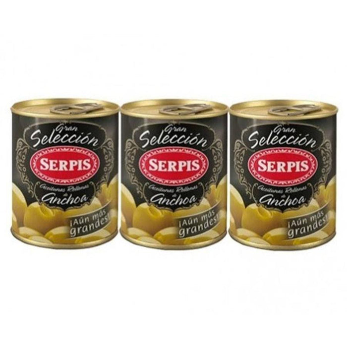 Serpis - Olives Stuffed with Anchovies, 3 x 1.84oz - myPanier